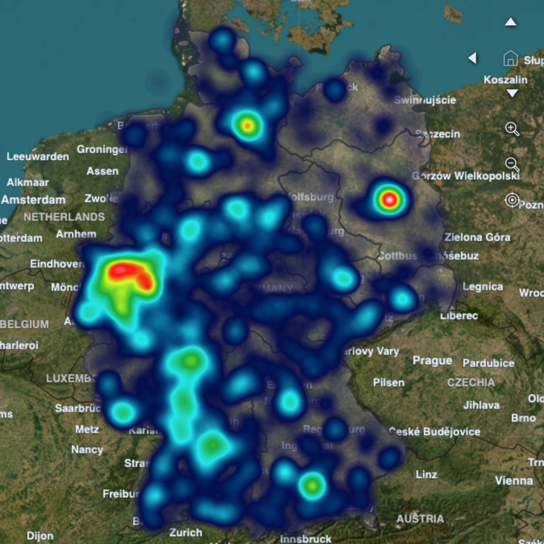 Forschung und Statistik öffnen Deutschlandkarte mit UFO- und UAP-Hotspots