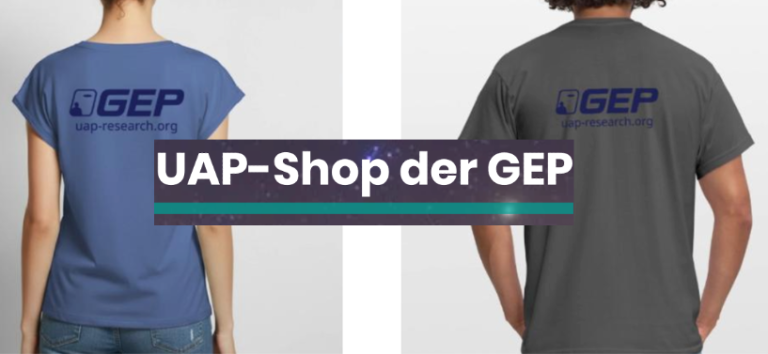 UAP-Shop der GEP öffnen T-Shirts mit GEP-Logo und Hinweis "UAP-Shop der GEP"